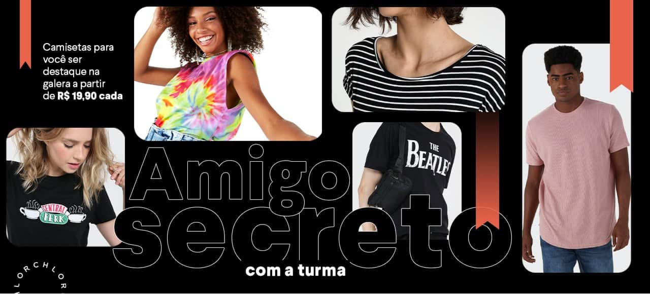Amigo Secreto com a Turma: camisetas para você ser destaque na galera a partir de R$ 19,90 cada